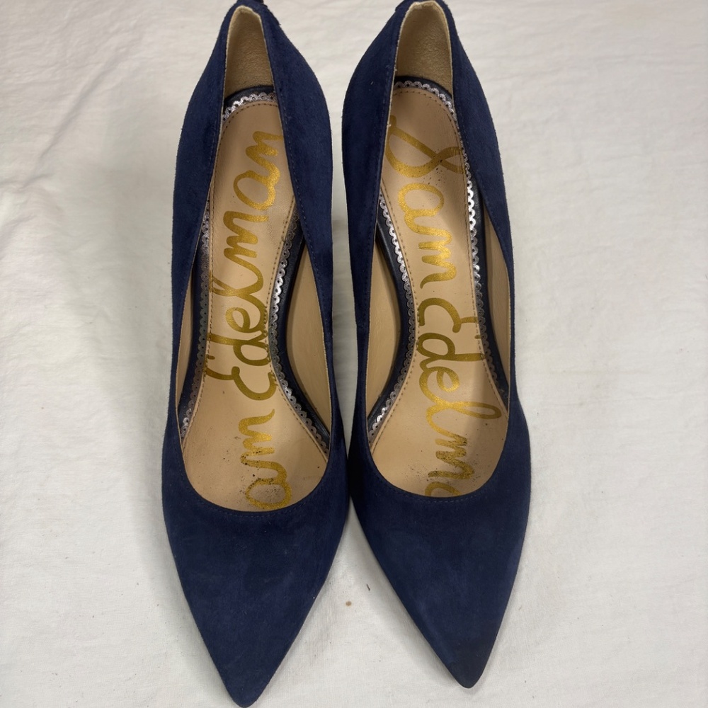 Sam Edelman Women's Hazel Pointed Toe High-Heel Pumps Shoes Suede Navy Size 6 - Picture 2 of 14